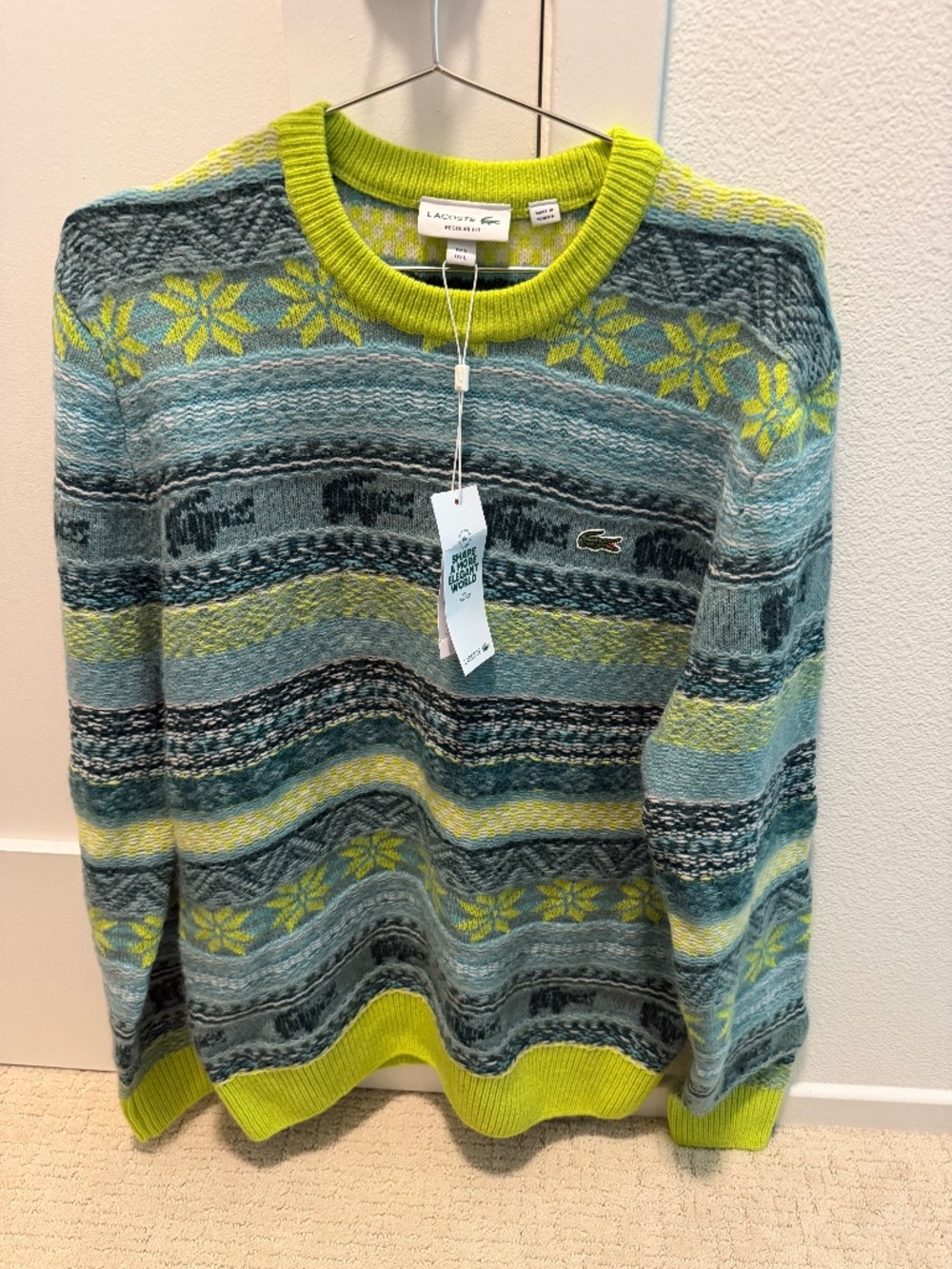 NWT Lacoste Mens Wool Blend Sweater Size L/5